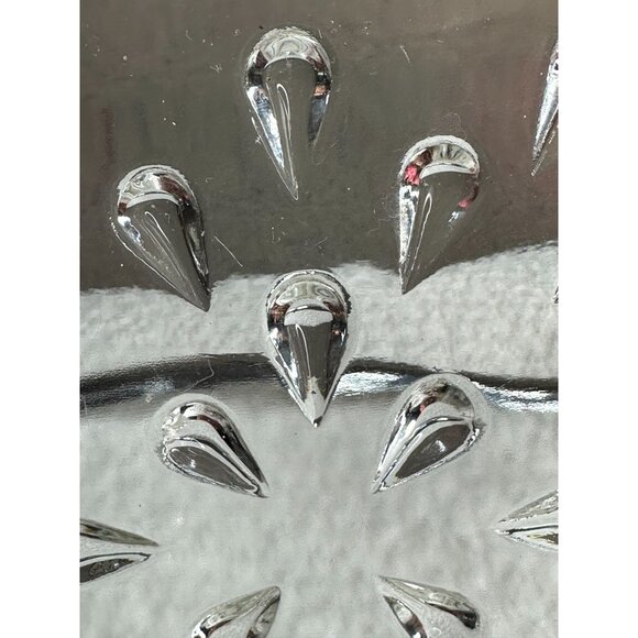 Hazel Atlas Tear Drop Design Glass Snack Lunch Tray Plate Footed Replacement Vtg - Picture 5 of 7